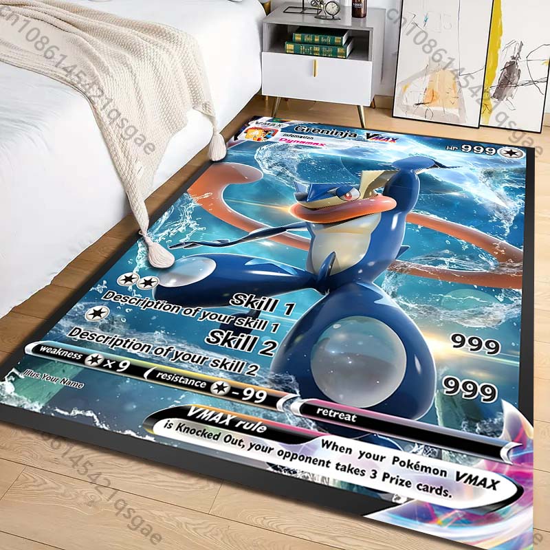 Commercial Printing Usa - พรมพิมพ์ลายการ์ดโปเกมอน Greninja 1 ชิ้น สำหรับห้องนั่งเล่น ห้องนอน