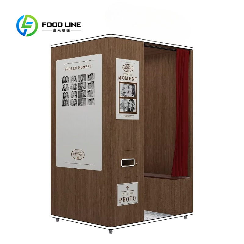 Commercial Photo Printing Kiosk - ตู้ถ่ายภาพเซลฟี่วินเทจแบบปรับแต่งได้พร้อมระบบพิมพ์ภาพทันทีแบบอินเทอร์แอคทีฟสำหรับให้เช่าในงานอีเวนต์ เหมาะสำหรับผู้ซื้อในธุรกิจเชิงพาณิชย์