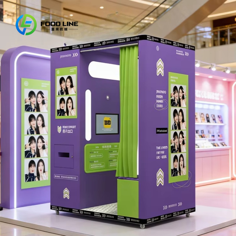 Commercial Photo Printing Kiosk - บูธถ่ายภาพสไตล์กีฬาแบบปรับแต่งได้ สีม่วง พร้อมระบบพิมพ์ภาพทันที สำหรับผู้ซื้อให้เช่าในงานอีเวนต์เชิงพาณิชย์ทั่วโลก
