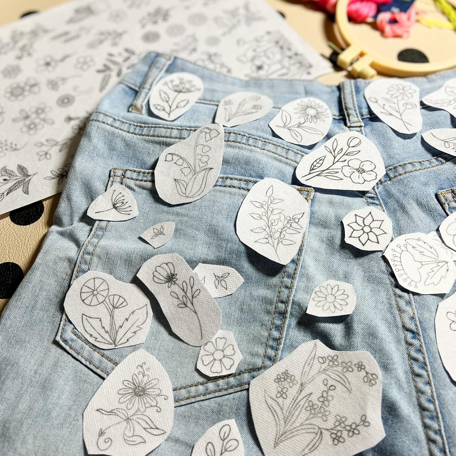 กระดาษปักลายดอกไม้แบบละลายน้ำไ - Embroidery Stabilizer Backing บทวิจารณ์และราคา