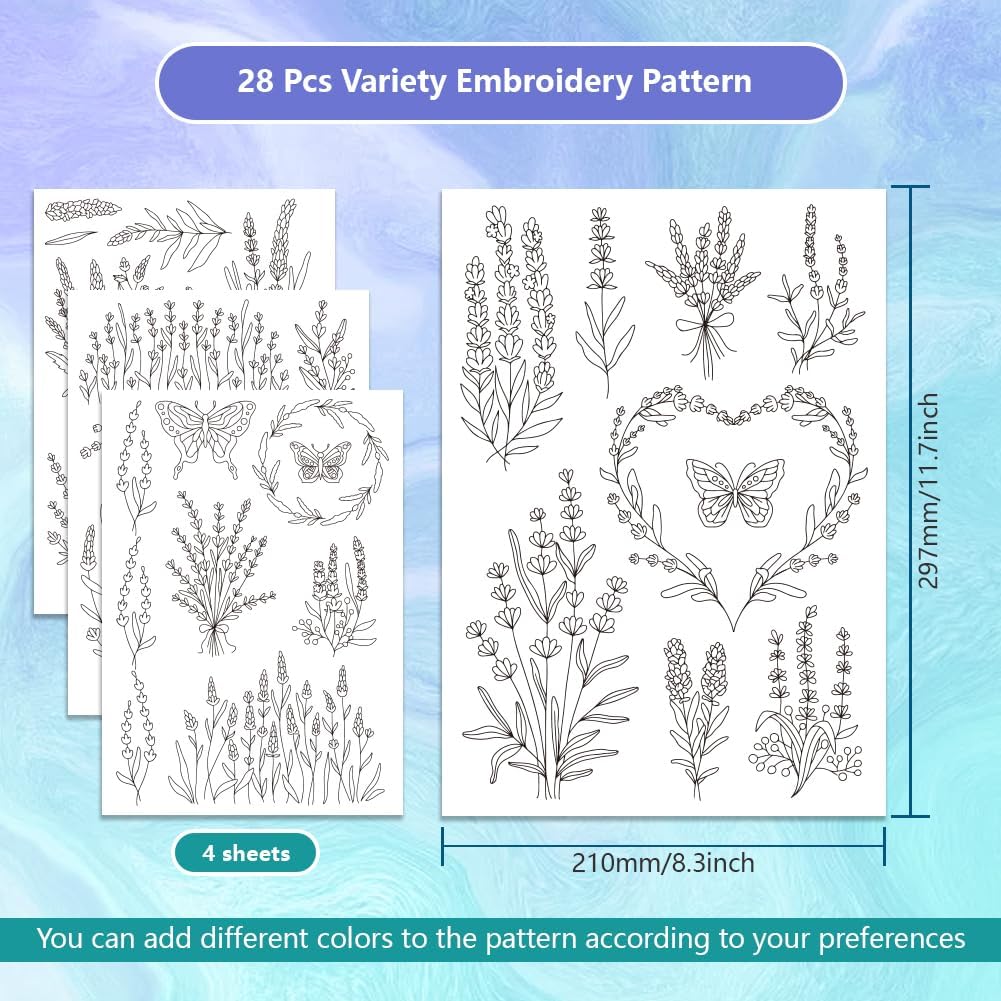 ลายปักผีเสื้อดอกลาเวนเดอร์แบบล - Embroidery Stabilizer Backing บทวิจารณ์และราคา