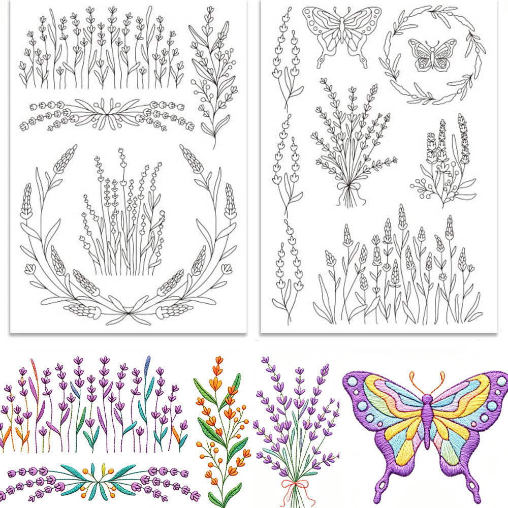 ลายปักผีเสื้อดอกลาเวนเดอร์แบบล - Embroidery Stabilizer Backing บทวิจารณ์และราคา